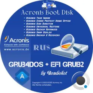 Acronis Boot Disk 11.10.2025 Grub4Dos + EFI:GRUB2 (RUS/2025)